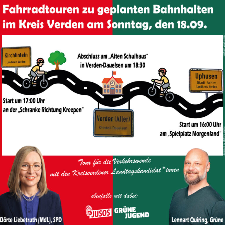 Fahrradtour mit SPD und Grünen im Kreis Verden