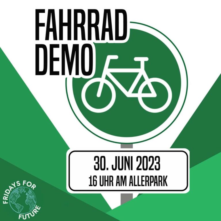 Fahrrad-Demo FFF 30.06. 16 Uhr Allerpark