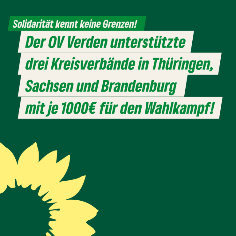 3×1000€ Spende an andere KVs für den Wahlkampf zur Landtagswahl