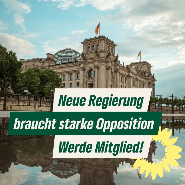 Neuer Kanzler. Neue Regierung. Grüne Opposition: Stark mit Dir.