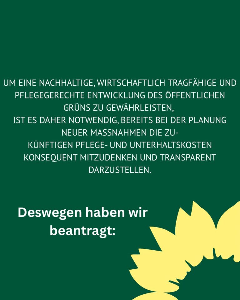 Antrag Folgekostenermittlung bei Grünflächenplanungen