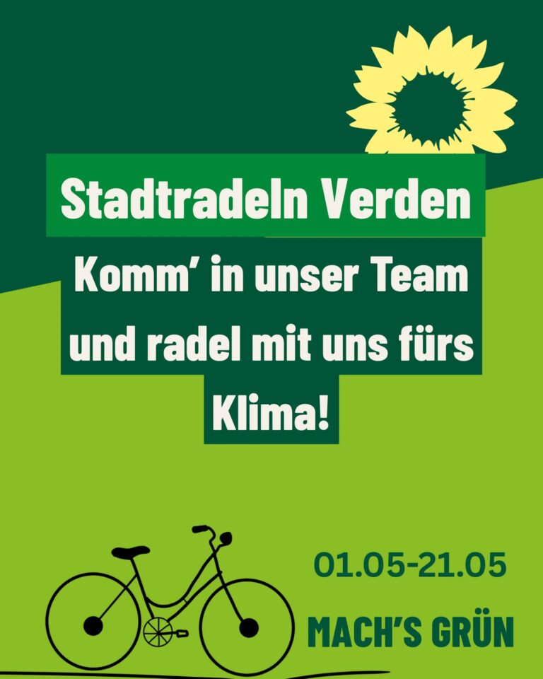 Grüne OV Verden startet am 1. Mai das Stadtradeln