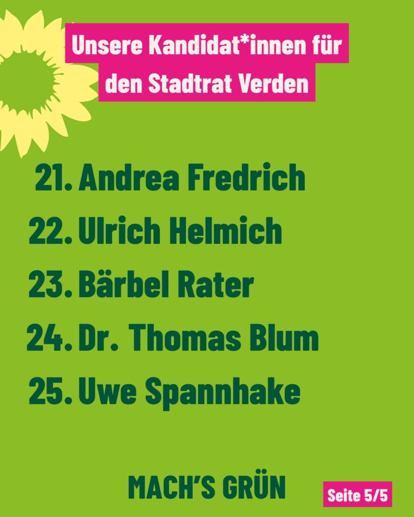 Stadtrat Liste 2026 5 Stadtrat 5 2026